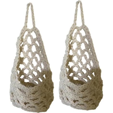 Support mural pour plantes en macramé de corde coton, conçu des pots 10 cm, style bohème (1/5)