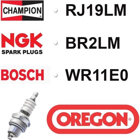 Bougie OREGON - CHAMPION rj19lm NGK br2lm BOSCH wr11e0