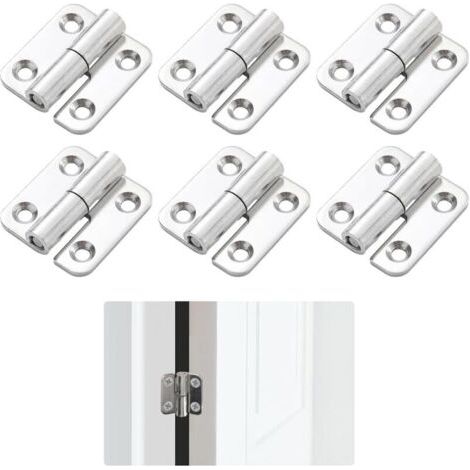 6 Pièces Charnières Amovibles, Charniere Porte Lourde, 37x34mm Charniere Inox, Charnières de Porte Amovibles Bande à Visser Gaucher, Charnières Petit pour Portes Intérieures et Extérieures (1/4)