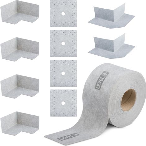 LEVEL+ Bandset Dusche Balkon Dichtband Dichtbahn Duschelement Ecken Profi SET G8 (1/5)