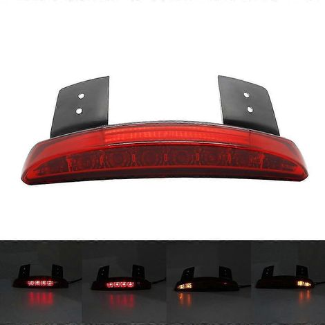 Feu arrière de moto à bord raccourci, lentille fumée, LED rouge, feu stop pour Harley Sportster XL 883N 1200N - Rouge