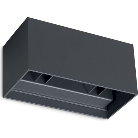 Ideal Lux Applique moderna Atom 4 luci LED integrato IP54 antracite metallo