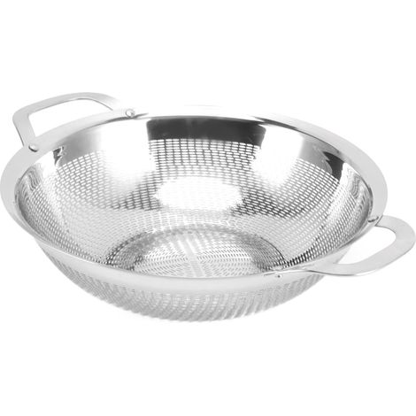 Colino microporoso in acciaio inox – cestello per scolare frutta e verdura – rete con manico – 25 cm