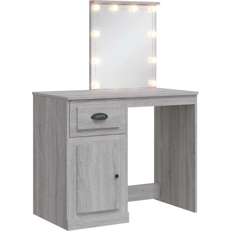 Maison Exclusive - Toeletta con Luci LED Grigio Sonoma 90x42x132,5 cm (1/5)