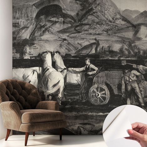 Selbstklebend Tapete modern - Wanddeko für Küche - Klebefolie Wand - luxus Look Ländliche Szene 250x250 cm (1/5)