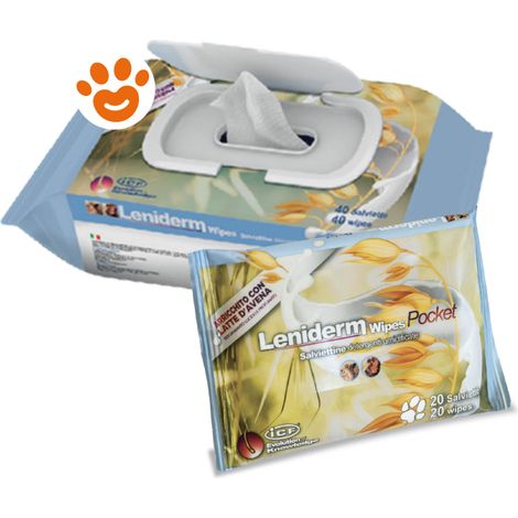 ICF Dog&Cat Leniderm Wipes - Confezione 40 Salviette -