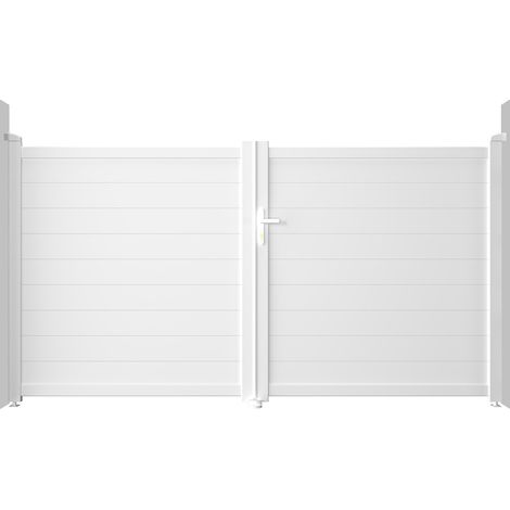 Puerta batiente de aluminio soldado 3m EIGER 300 x 160 cm BLANCO (1/4)