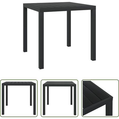 Table de jardin - Table de jardin Noir 80 x 80 x 74 cm Aluminium et WPC (1/5)