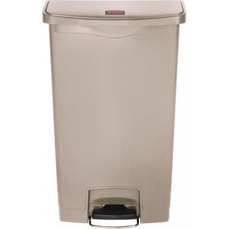 Poubelle à pédale frontale 68 Litres, en polyéthylène beige, SLIM JIM