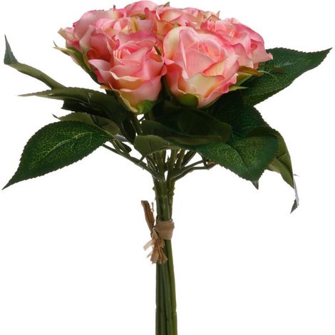 Bouquet de Fleurs "9 Roses" 25cm Rose (1/2)