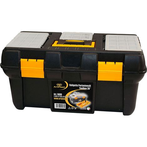 Cassetta Attrezzi Vuota Valigetta Porta Utensili in Plastica Art Plast - Formato: L 500 x P 268 x H 230 mm - 5600