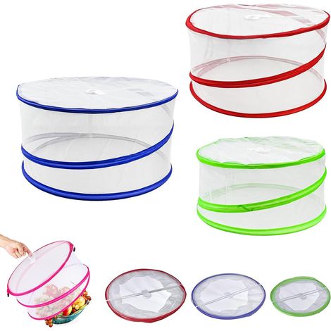 3Pcs Cloche Alimentaire Moustiquaire parapluies Alimentaires Pliables en 3 Tailles Cloche Alimentaire Anti Insectes pour Nourriture, Fruits, Barbecue Moustiquaire pliable pour barbecue, salade, pique (1/5)