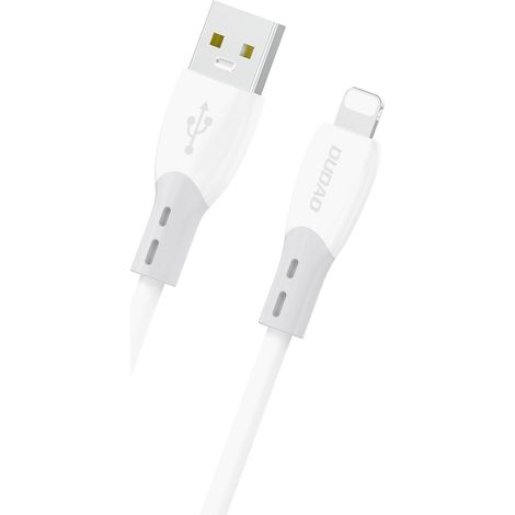 Cable USB-A/Lightning Dudao L25SL de 30 W con revestimiento de silicona suave, 1 m, color blanco. (1/5)