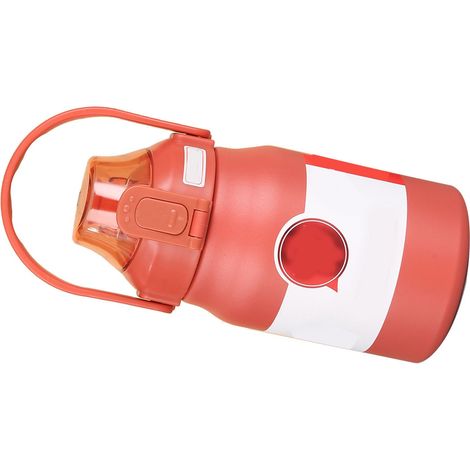 Große, handliche Isolierflasche aus Edelstahl 316 mit Schnappverschluss, ideal für Sport, zinnoberrot, 1,2 l (1/5)