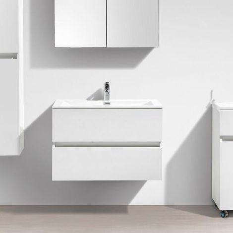 Mobile bagno singolo lavabo SIENA 80 cm - laccato bianco (1/5)