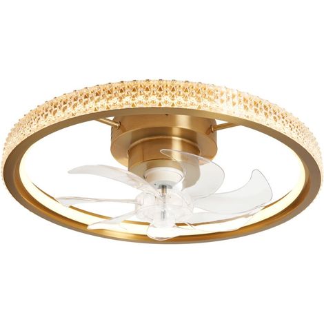 Litecraft Jove LED Dimmable Ceiling Fan Light - Warm Brass (1/5)