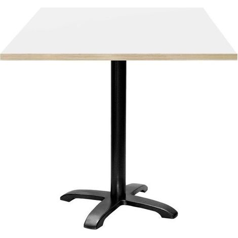 Table 70 x 70 cm - modèle Bazila blanc chants bois (1/4)