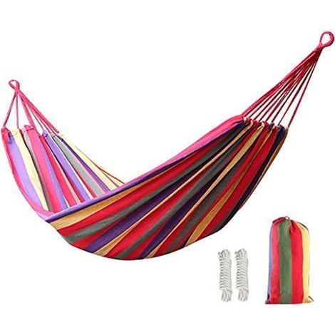 Hamac de Jardin en Coton Doux avec Sac à Dos Idéal pour Le Jardin, Le Porche, Les Voyages, Le Camping,Double 2 Personnes, Max Load 450lbs (1/5)