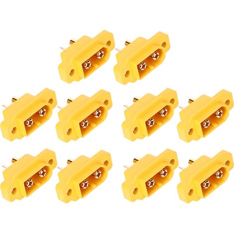 10 connecteurs mâles XT60E1-M à visser, fiche en laiton doré, coque en nylon résistant à la chaleur, lot de 10 pièces (1/5)