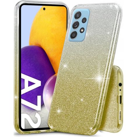 Glitzerhülle für Samsung Galaxy A72 5G / A72 LTE, Silber/Gold (1/3)