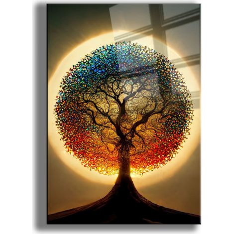 Arte murale in vetro di sicurezza, decorazione in vetro Painting Multicolore (1/5)