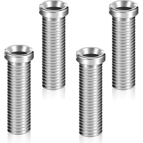 4 tornillos huecos de acero inoxidable para cesta de fregadero de 45 mm - Accesorios de fijación para fregadero de cocina (plateados)