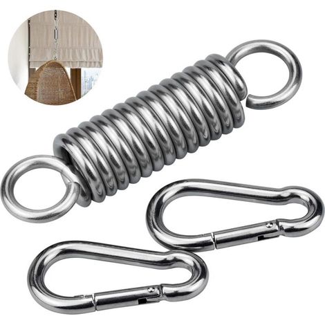 Fauteuil Suspendu, Ressort oscillant avec 2 mousquetons, Ressort en Acier pour Fauteuil Suspendu, Chaise Suspendue, Chaise Suspen (1/4)