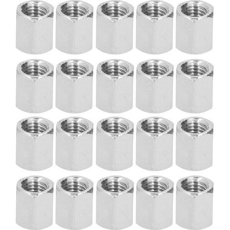 Écrou d'accouplement hexagonal M8x1, 25, 12 L14mm, connecteur de tige filetée, écrous en acier inoxydable 304, 20 pièces (1/5)