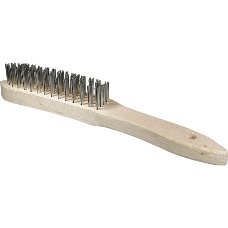 Osborn Handstielbürste 295/145, glatter rostfreier Stahldraht 0,30 mm T25 Holzkörper / 4 Reihen Werkstoff Nr. 1.4571