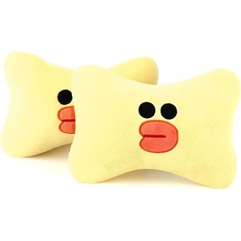 Juego de 2 reposacabezas, almohada cervical con estampado de pato, franela suave, algodón PP, para coche, hogar, viajes. (1/5)