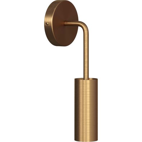 Fermaluce Metal, lampada a muro in metallo con estensione curva e paralume Tub-E14