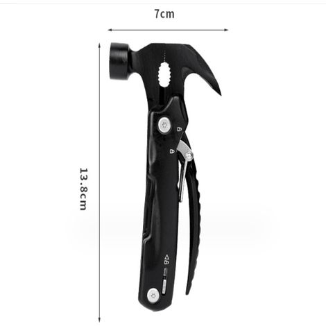 Marteau Pliant Multifonctionnel - Outil Polyvalent pour la Survie et les Travaux Extérieurs-noir 13.87cm (1/5)