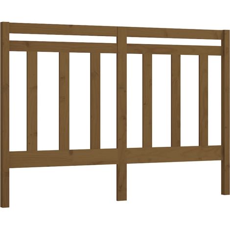 Testiera per dormire accessorio per camera da letto 126 x 4 x 100 cm in legno massello marrone chiaro TDL0203070