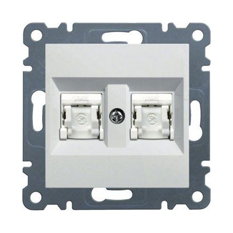 Lumina Doppel-RJ45-Computerbuchse Cat.5e UTP Weiß WL2120