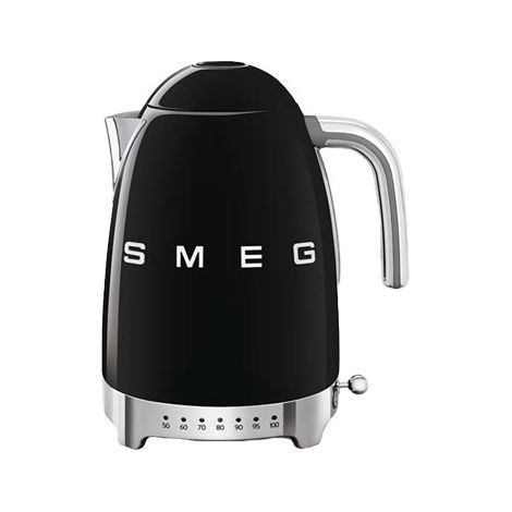 HERVIDOR SMEG KLF04BLEU NEGRO, CAPACIDAD 1,7L. 7 TAZAS, 2400W. AJUSTE TEMP. HASTA 100º