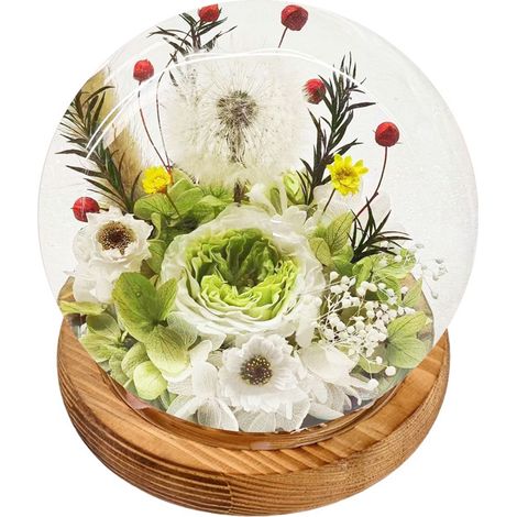 Bouquet roses artificielles sous cloche lumineuse, décoration romantique chambre/salon, coffret luxe (1/5)
