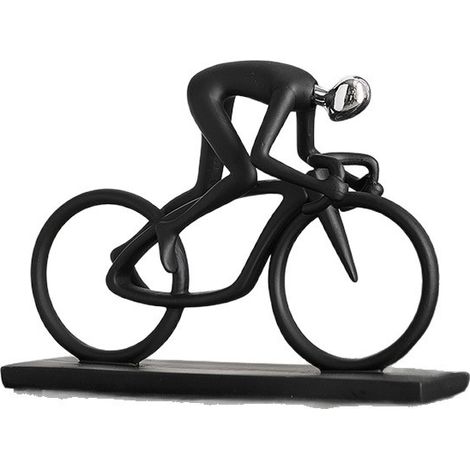 Figurine représentant une personne à vélo – une décoration rustique de style campagnard, idéale pour les salons, les chambres et les étagères. (1/5)