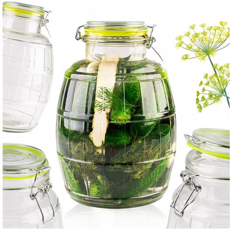 BARATTOLO DA 4 L CONTENITORE IN VETRO BARATTOLO PER CETRIOLI BISCOTTI LIQUORI CONSERVE COMPOSTA
