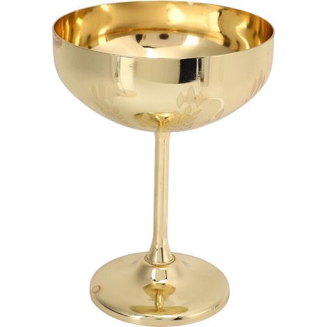 Gobelet en Acier Inoxydable 304, Coupe à Champagne Métallique Dorée, Décoration de Bar avec Gravure d'Épi de Blé, Idéal pour Fêtes et Vin Rouge (1/5)