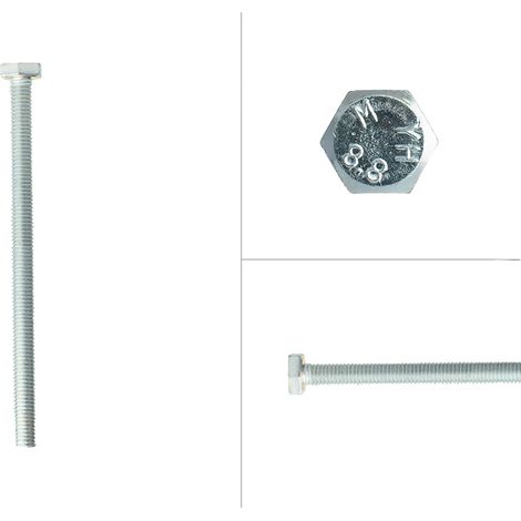 Boulon hexagonal galvanisé M8 x 120 mm - 100 pièces (1/2)