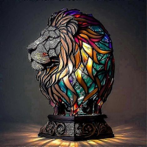 Lampe de table rétro en vitrail, veilleuse pour bureau, décoration intérieure, idée cadeau (1/2)