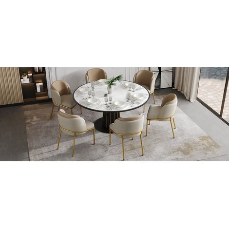 4 chaises moderne, avec pieds inclinés et pieds réglables. Idéales pour les salons, les bureaux ouvertes, ainsi que les salles à manger. Couleur : beige + kaki. (1/5)