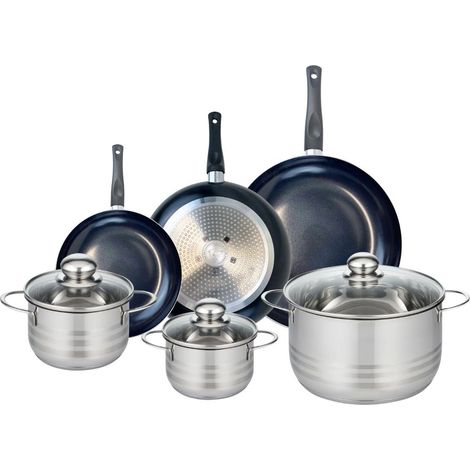 Ensemble de 3 Poêles de cuisson 20, 24 et 28 cm et 3 faitouts 14, 16 et 24 cm Elo Prima Brillant (1/5)