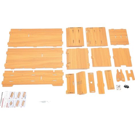 Supporto per monitor, cassetti portaoggetti, design salvaspazio, legno (1/2)