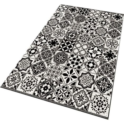 (Noir et blanc)Tapis de douche antidérapant de 60x40 - Tapis de douche antidérapant - Carré antidérapant - Tapis de sécurité - En PVC - Luffa confortable - Avec trous de drainage (1/4)