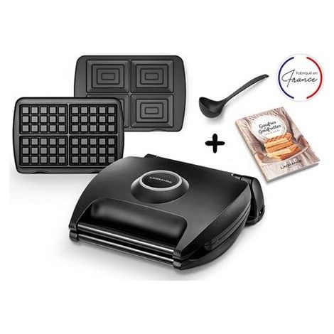 Waffeleisen / Croque-monsieur - Lagrange - 089004 - 4 Waffeln - Antihaftbeschichtung - Multifunktional