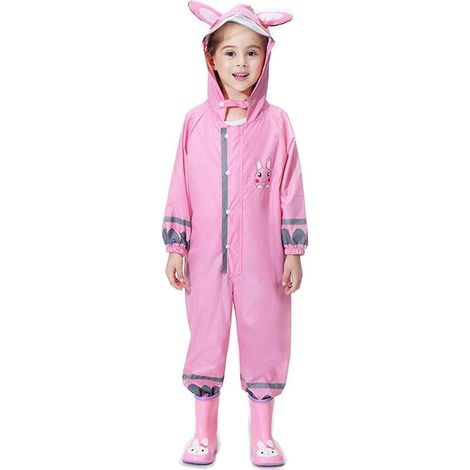 Combinaison de pluie unisexe imperméable pour enfants de 2 à 8 ans, veste de pluie réfléchissante avec revêtement 100 % imperméable (1/4)
