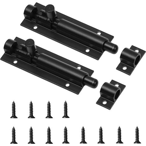 2 Sets Türschlösser, Sicherheitsschlösser, 4-Zoll-Schiebetürschlösser, Sicherheitsschlösser mit Schrauben, robuste Türschlösser für Innentüren von Gartenhäusern...