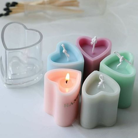 Stampi per candele, stampi per sapone in silicone, stampi in silicone, stampi per candele a forma di cuore (1/5)