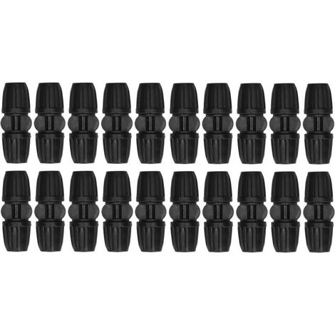 20 raccords de tuyau droits 8/11 avec raccords d'irrigation de jardin verrouillables (1/4)